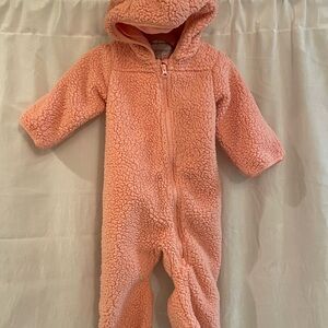 Amazon Essentials Hooded Pink Sherpa Bunting Suit 18-24 months